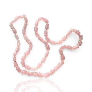 Rose Quartz Drum Bead Necklace